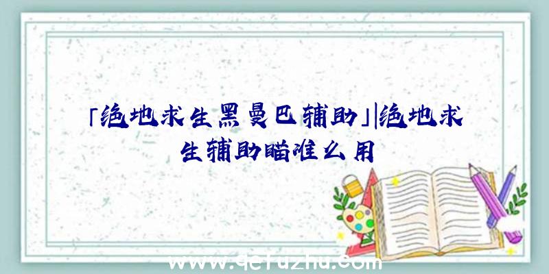 「绝地求生黑曼巴辅助」|绝地求生辅助瞄准么用